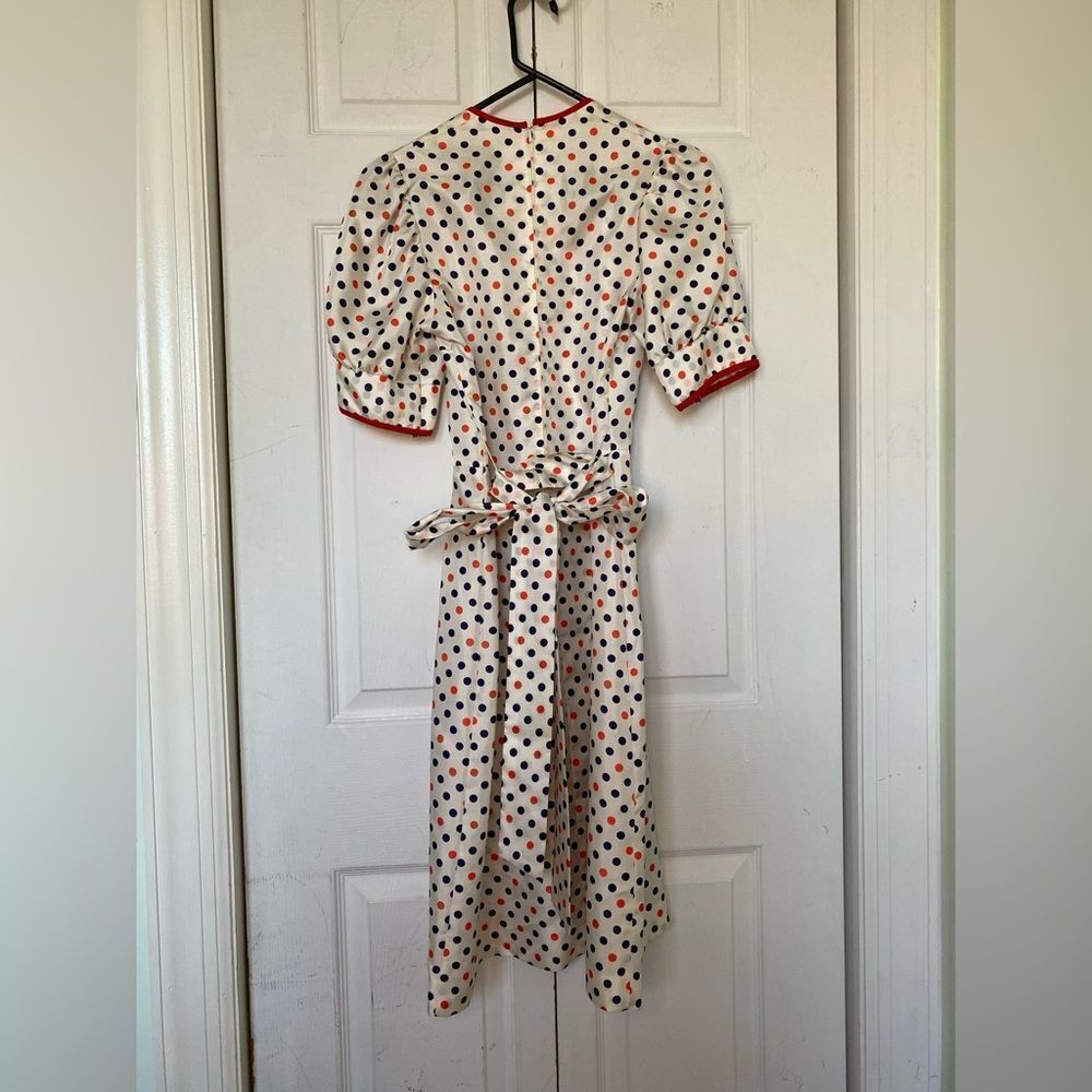1980s Coquette Polka Dot Dress
